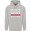 I Don't Mean I'm a Drummer Drumming Drum Childrens Kids Hoodie Sports Grey