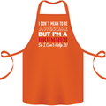 I Don't Mean I'm a Drummer Drumming Drum Cotton Apron 100% Organic Orange