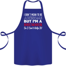 I Don't Mean I'm a Drummer Drumming Drum Cotton Apron 100% Organic Royal Blue