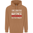 I Don't Mean I'm a Drummer Drumming Drum Mens 80% Cotton Hoodie Caramel Latte