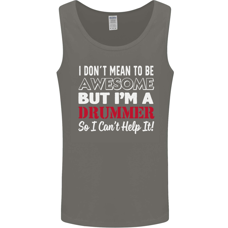 I Don't Mean I'm a Drummer Drumming Drum Mens Vest Tank Top Charcoal