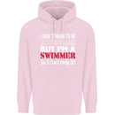 I Don't Mean I'm a Swimmer Swimming Childrens Kids Hoodie Light Pink
