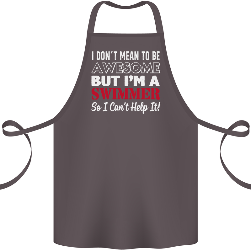 I Don't Mean I'm a Swimmer Swimming Cotton Apron 100% Organic Dark Grey