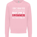 I Don't Mean I'm a Swimmer Swimming Kids Sweatshirt Jumper Light Pink