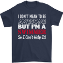 I Don't Mean I'm a Swimmer Swimming Mens T-Shirt Cotton Gildan Navy Blue