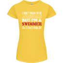 I Don't Mean I'm a Swimmer Swimming Womens Petite Cut T-Shirt Yellow