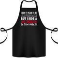 I Don't Mean to Be Awesome Biker Motorbike Cotton Apron 100% Organic Black