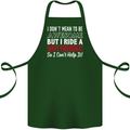 I Don't Mean to Be Awesome Biker Motorbike Cotton Apron 100% Organic Forest Green
