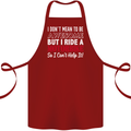 I Don't Mean to Be Awesome Biker Motorbike Cotton Apron 100% Organic Maroon