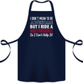 I Don't Mean to Be Awesome Biker Motorbike Cotton Apron 100% Organic Navy Blue