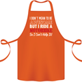 I Don't Mean to Be Awesome Biker Motorbike Cotton Apron 100% Organic Orange