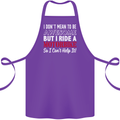 I Don't Mean to Be Awesome Biker Motorbike Cotton Apron 100% Organic Purple