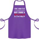 I Don't Mean to Be Awesome Biker Motorbike Cotton Apron 100% Organic Purple
