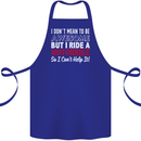 I Don't Mean to Be Awesome Biker Motorbike Cotton Apron 100% Organic Royal Blue