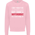 I Don't Mean to Be Awesome Biker Motorbike Mens Sweatshirt Jumper Light Pink