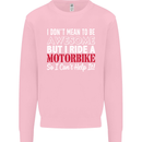 I Don't Mean to Be Awesome Biker Motorbike Mens Sweatshirt Jumper Light Pink