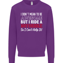 I Don't Mean to Be Awesome Biker Motorbike Mens Sweatshirt Jumper Purple