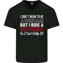I Don't Mean to Be Awesome Biker Motorbike Mens V-Neck Cotton T-Shirt Black