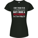 I Don't Mean to Be Awesome Biker Motorbike Womens Petite Cut T-Shirt Black