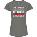 I Don't Mean to Be Awesome Biker Motorbike Womens Petite Cut T-Shirt Charcoal