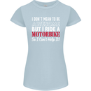 I Don't Mean to Be Awesome Biker Motorbike Womens Petite Cut T-Shirt Light Blue