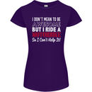 I Don't Mean to Be Awesome Biker Motorbike Womens Petite Cut T-Shirt Purple