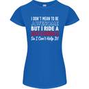 I Don't Mean to Be Awesome Biker Motorbike Womens Petite Cut T-Shirt Royal Blue