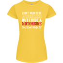 I Don't Mean to Be Awesome Biker Motorbike Womens Petite Cut T-Shirt Yellow
