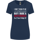 I Don't Mean to Be Awesome Biker Motorbike Womens Wider Cut T-Shirt Navy Blue