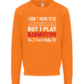 I Don't Mean to Be Badminton Player Mens Sweatshirt Jumper Orange