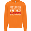 I Don't Mean to Be Badminton Player Mens Sweatshirt Jumper Orange