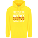 I Don't Mean to Be Basketball Player Childrens Kids Hoodie Yellow