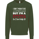 I Don't Mean to Be Basketball Player Kids Sweatshirt Jumper Forest Green