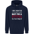 I Don't Mean to Be Basketball Player Mens 80% Cotton Hoodie Navy Blue