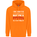 I Don't Mean to Be Basketball Player Mens 80% Cotton Hoodie Orange