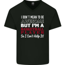 I Don't Mean to Be Basketball Player Mens V-Neck Cotton T-Shirt Black