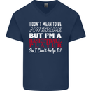 I Don't Mean to Be Basketball Player Mens V-Neck Cotton T-Shirt Navy Blue