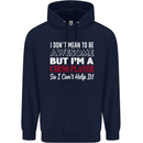 I Don't Mean to Be Chess Player Childrens Kids Hoodie Navy Blue