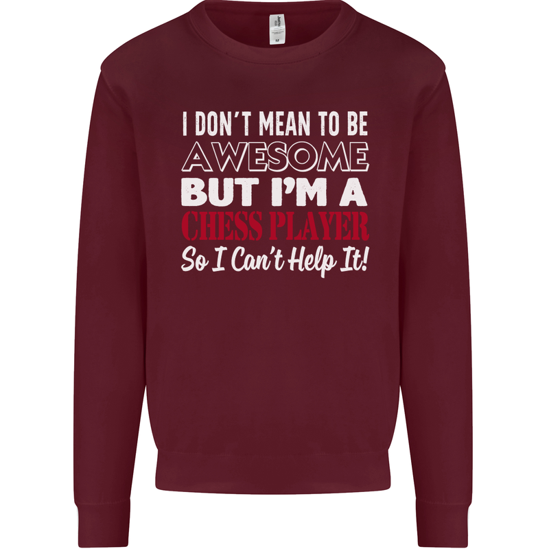 I Don't Mean to Be Chess Player Kids Sweatshirt Jumper Maroon