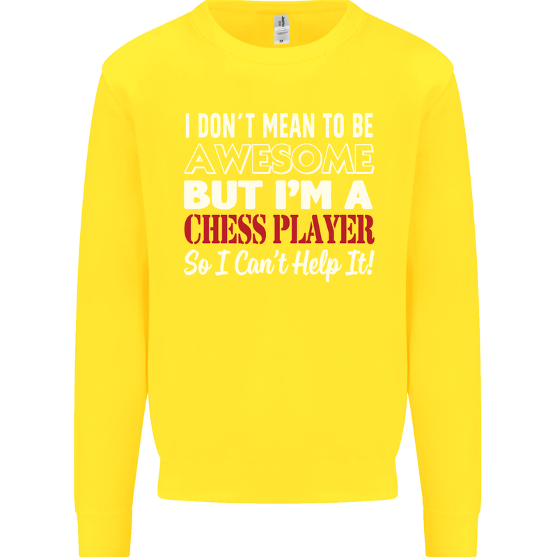 I Don't Mean to Be Chess Player Kids Sweatshirt Jumper Yellow