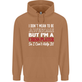 I Don't Mean to Be Chess Player Mens 80% Cotton Hoodie Caramel Latte