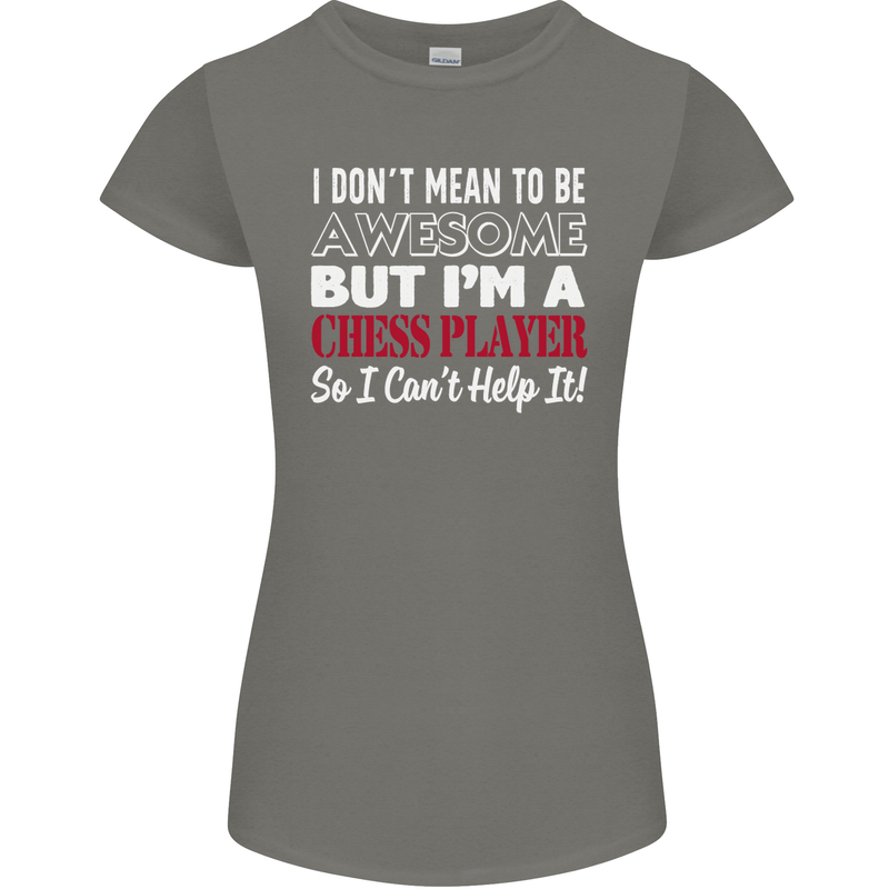 I Don't Mean to Be Chess Player Womens Petite Cut T-Shirt Charcoal