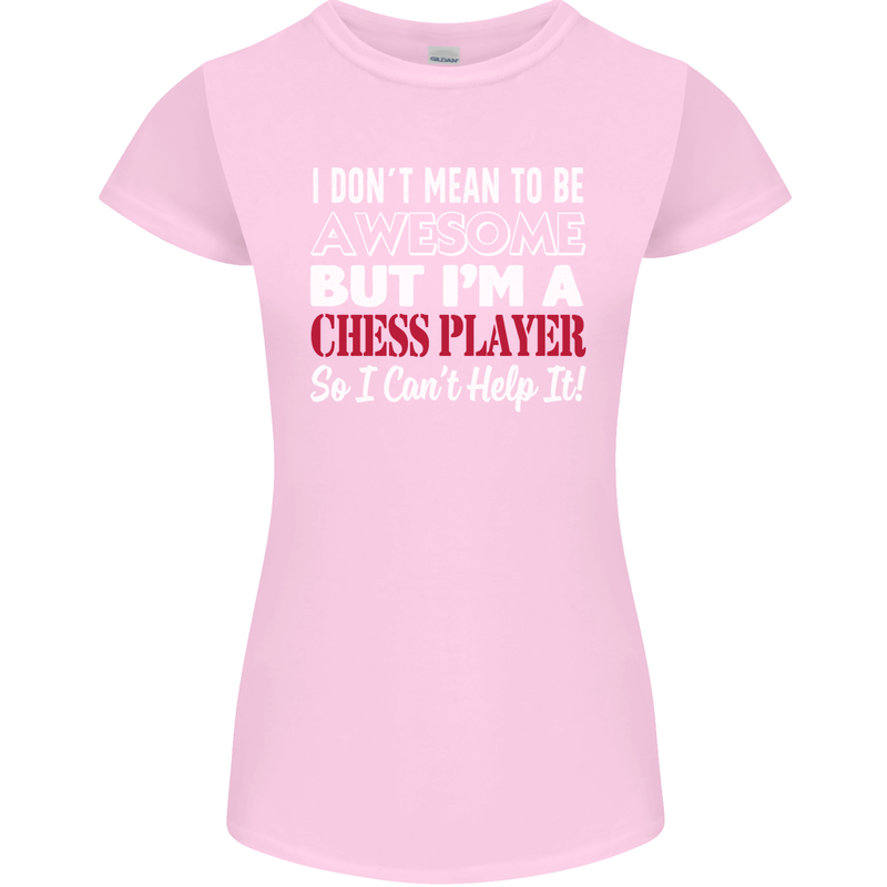 I Don't Mean to Be Chess Player Womens Petite Cut T-Shirt Light Pink