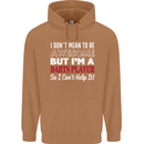I Don't Mean to Be Darts Player Mens 80% Cotton Hoodie Caramel Latte