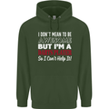 I Don't Mean to Be Darts Player Mens 80% Cotton Hoodie Forest Green