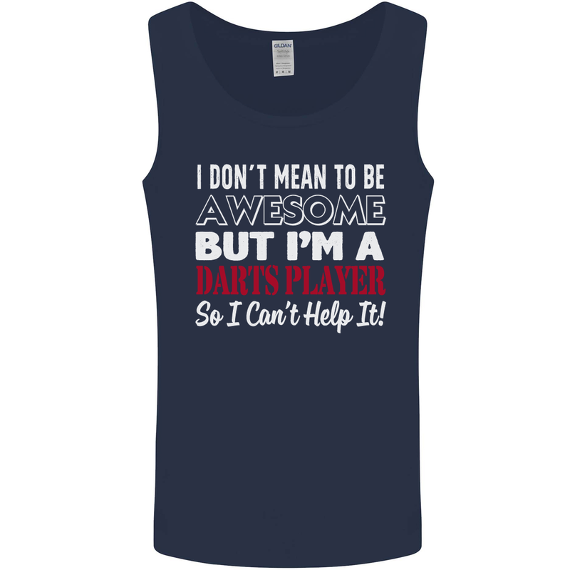 I Don't Mean to Be Darts Player Mens Vest Tank Top Navy Blue