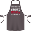 I Don't Mean to Be Football Manager Footy Cotton Apron 100% Organic Dark Grey