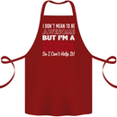I Don't Mean to Be Football Manager Footy Cotton Apron 100% Organic Maroon