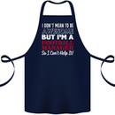 I Don't Mean to Be Football Manager Footy Cotton Apron 100% Organic Navy Blue