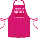 I Don't Mean to Be Football Manager Footy Cotton Apron 100% Organic Pink